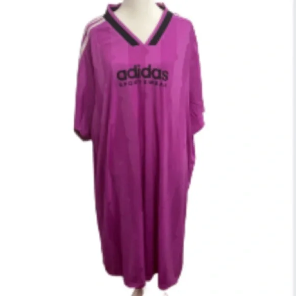 NWT Adidas Tiro Cut Three Stripes Jacquard Tee Dress Plus Size 4X - Picture 2 of 16